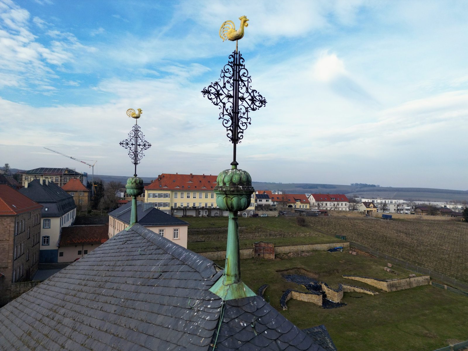 Paulskirche mit Blick zum Ballhaus und Terrasengarten Kirchheimbolanden
