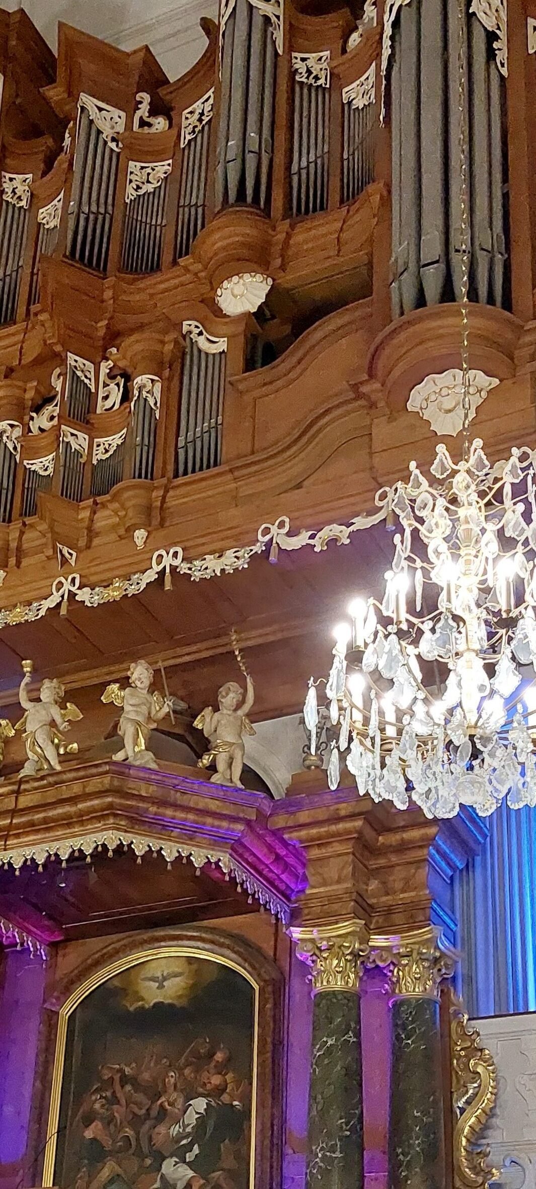 Beleuchtung beim Ballettabend in der Paulskirche an der Kulturnacht in Kirchheimbolanden