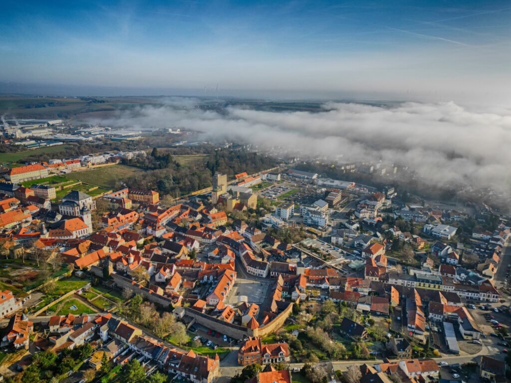Ausblick auf Kirchheimbolanden aus der Luft