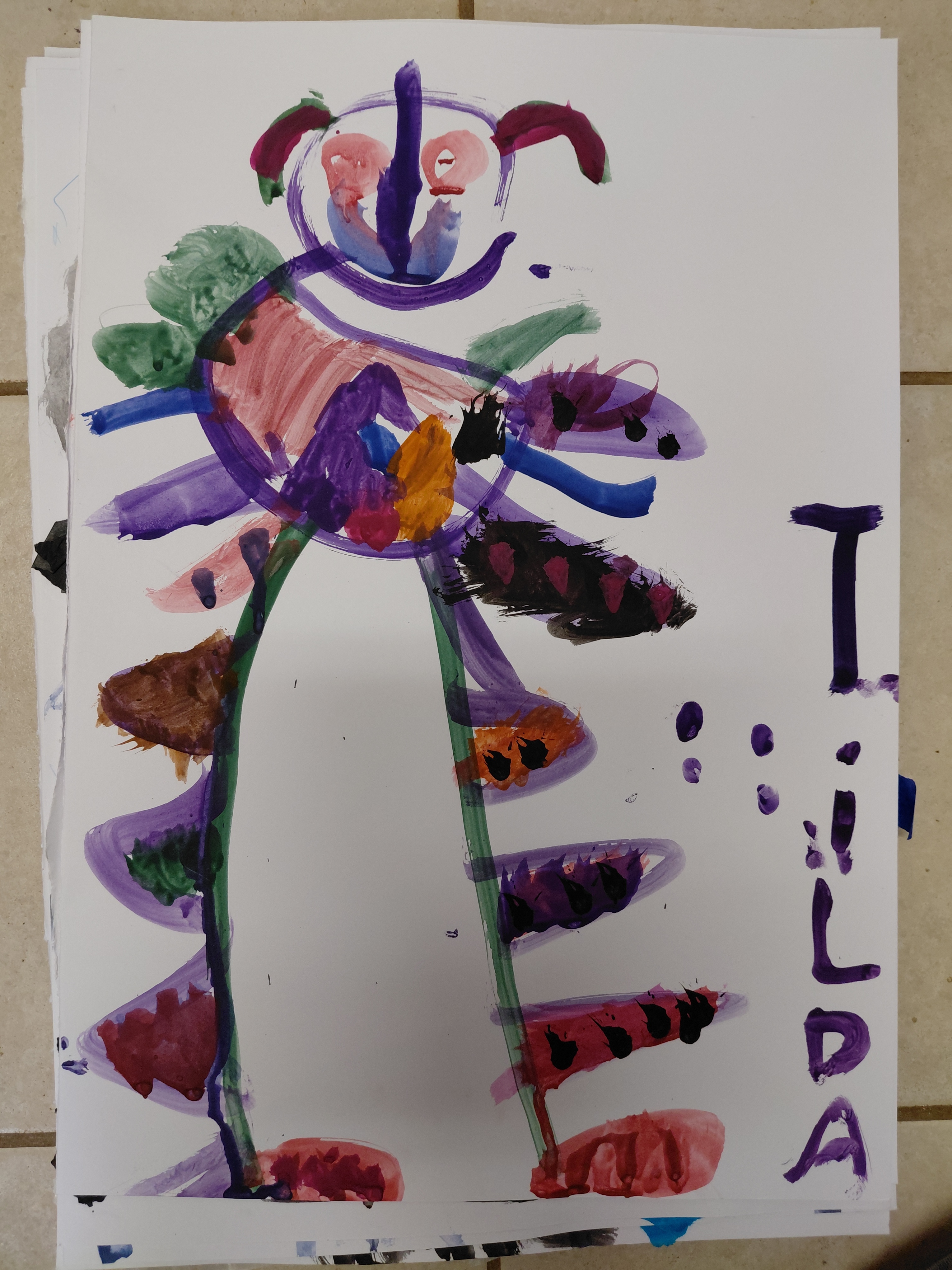 Selbstgemaltes Bild von Tilda aus dem Waldkindergarten Kirchheimbolanden